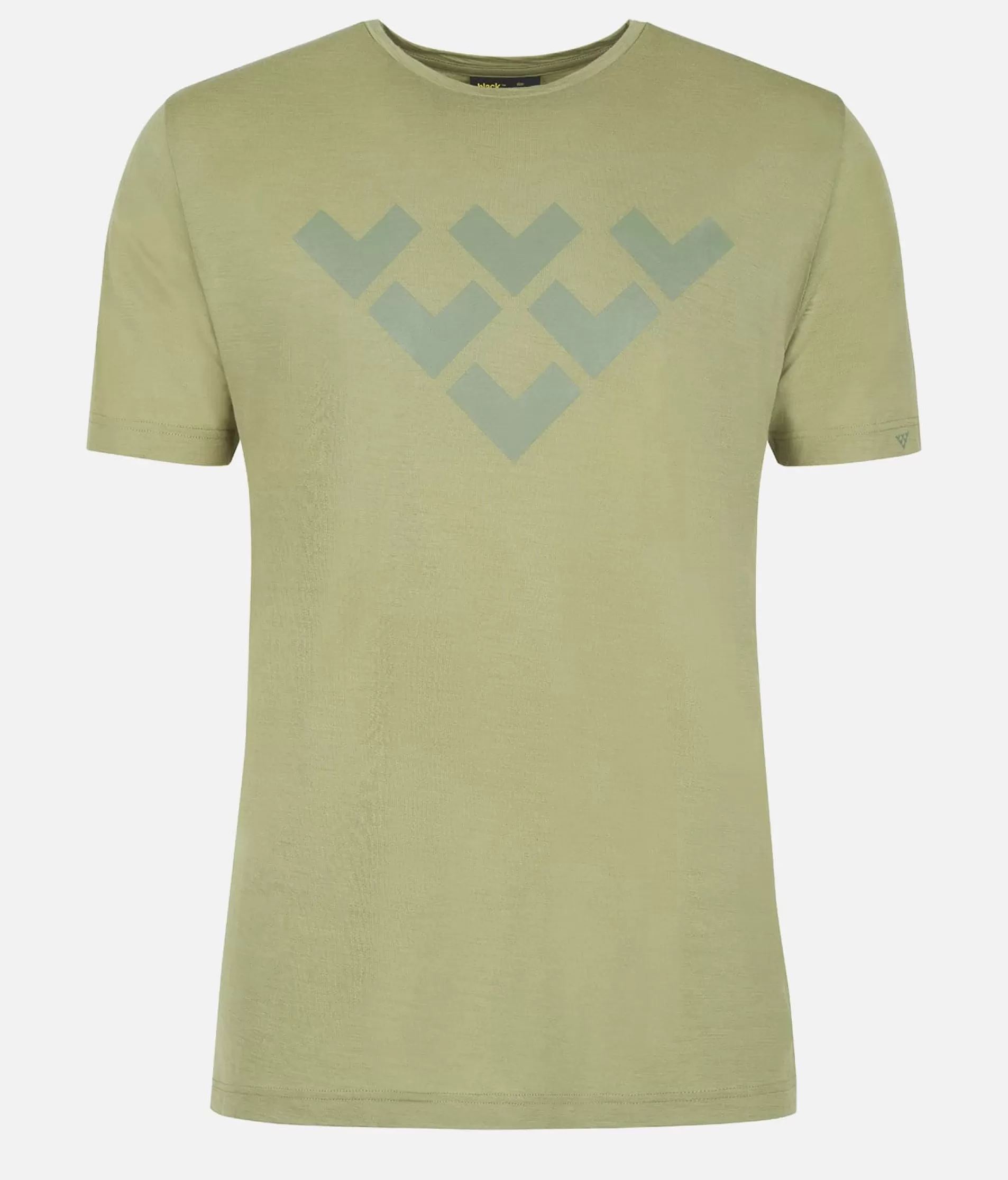 Shop Black Crows T-Shirt Herren Merino-Kurzarmshirt Chevron Oliv Grun